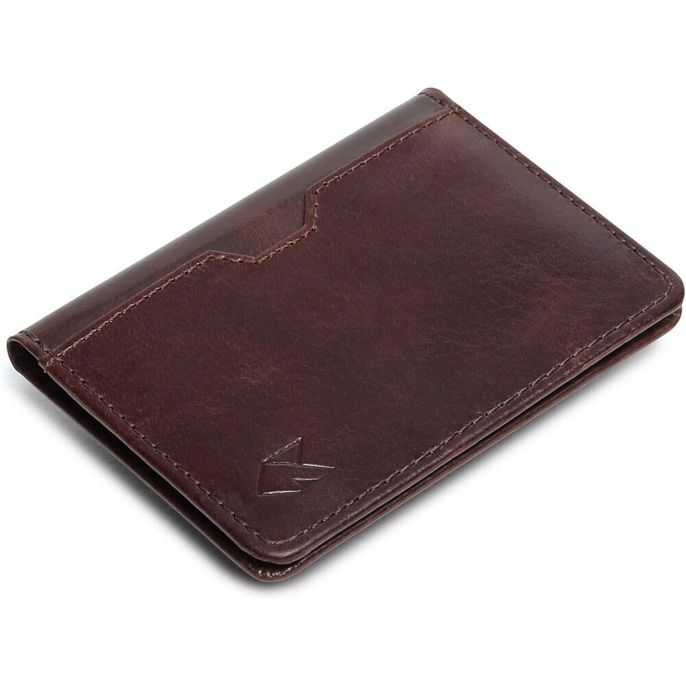 Women's Front Pocket Leather Bifold Wallet Card Brown Holder Thin Blocking